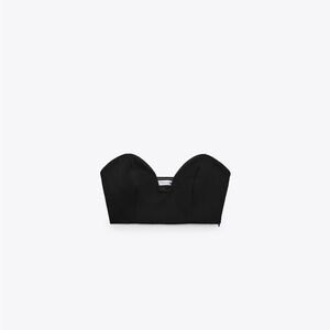 Zara black sweetheart neck crop top